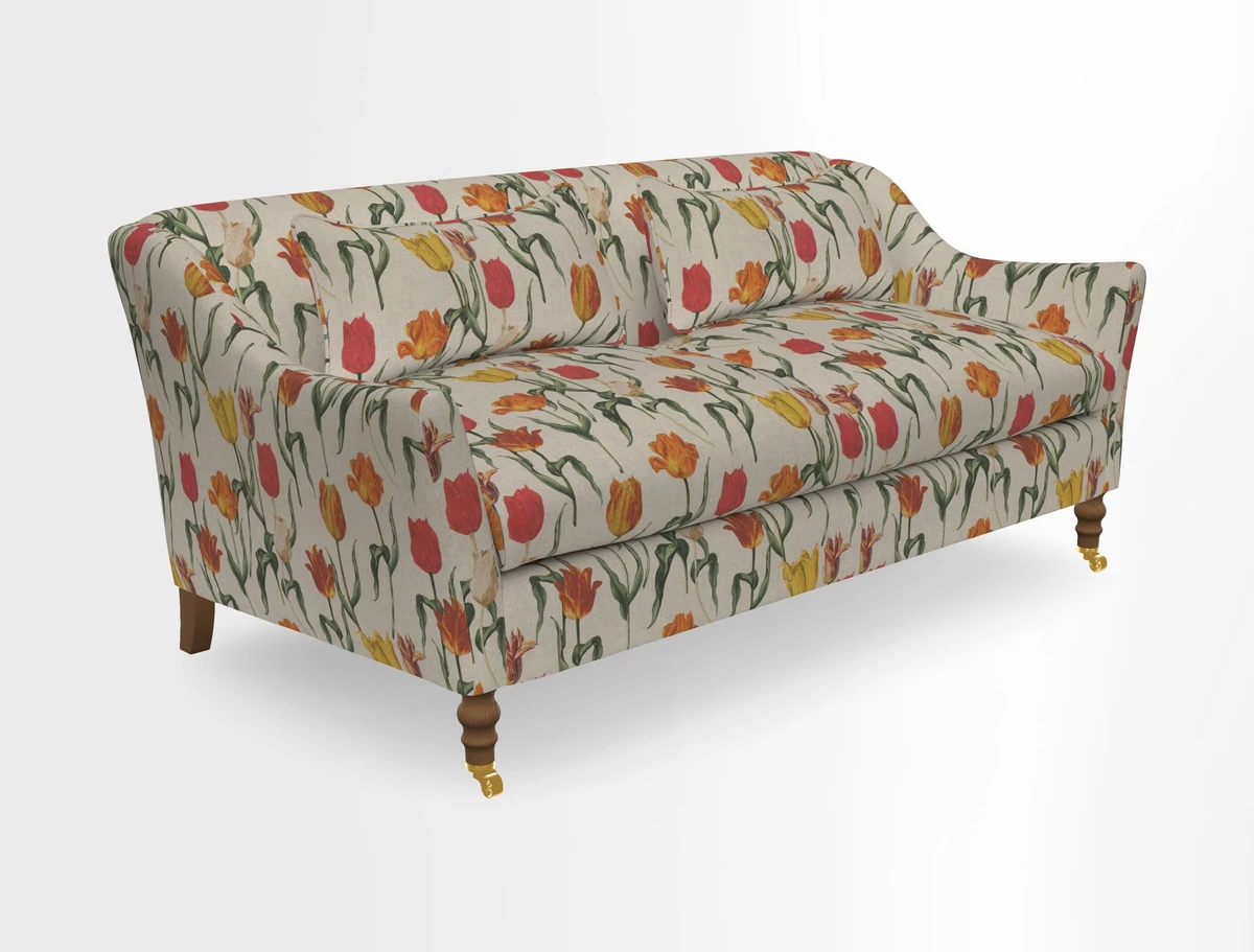 Cromer 3 Seater Sofa in RHS Botanicals Henry Moon Lions Tail Terracotta