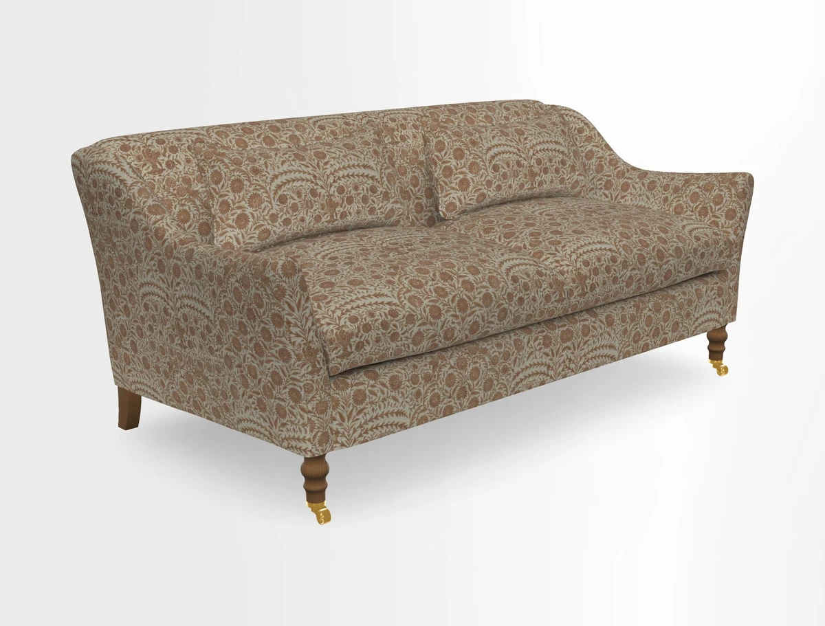 Cromer 3 Seater Sofa in RHS Botanicals Henry Moon Lions Tail Terracotta