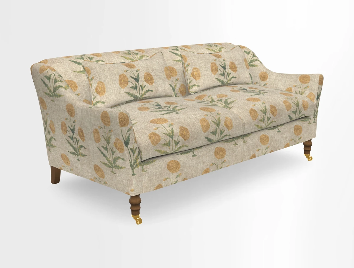 Cromer 3 Seater Sofa in RHS Botanicals Henry Moon Lions Tail Terracotta