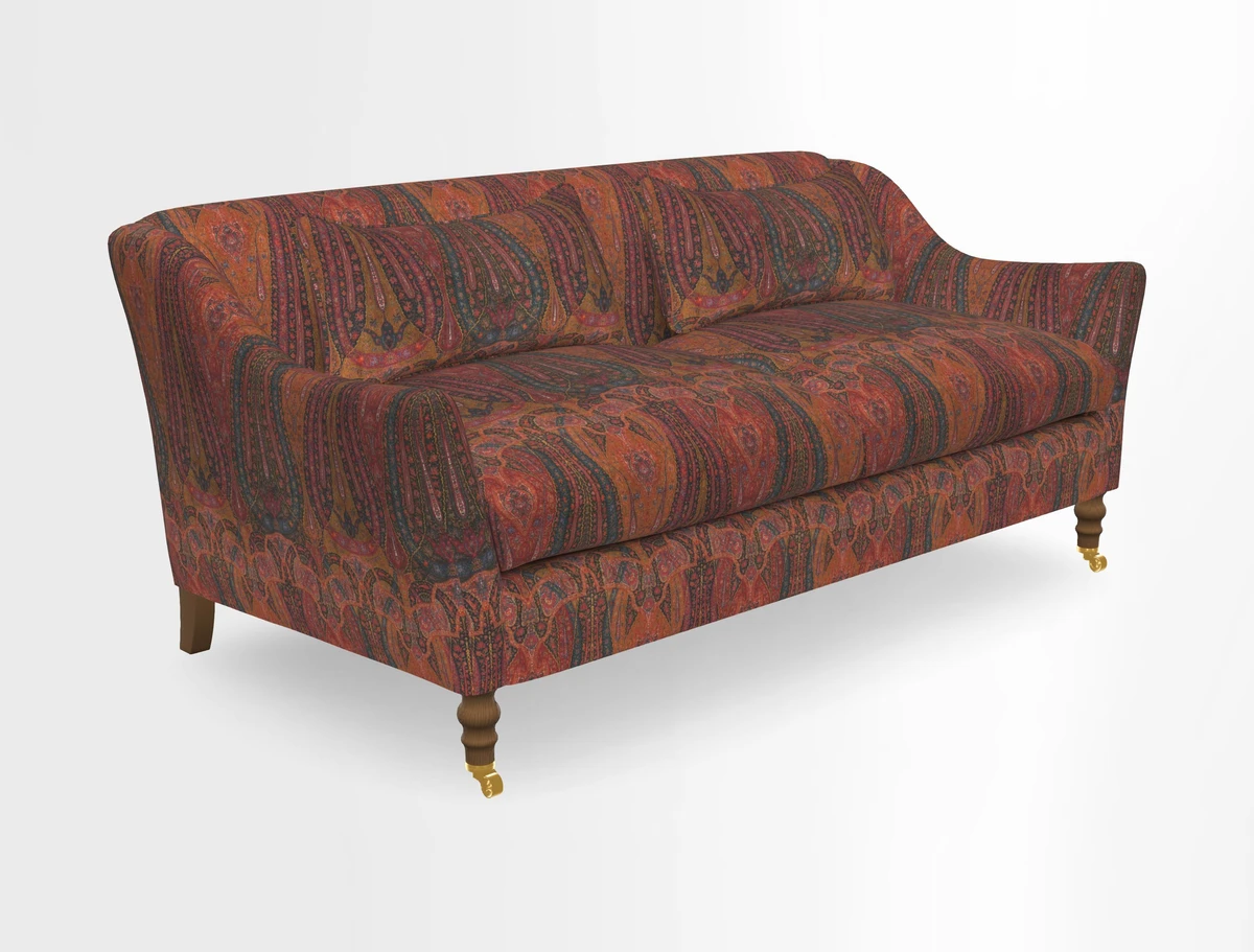 Cromer 3 Seater Sofa in RHS Botanicals Henry Moon Lions Tail Terracotta