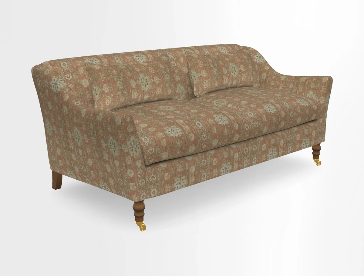 Cromer 3 Seater Sofa in RHS Botanicals Henry Moon Lions Tail Terracotta