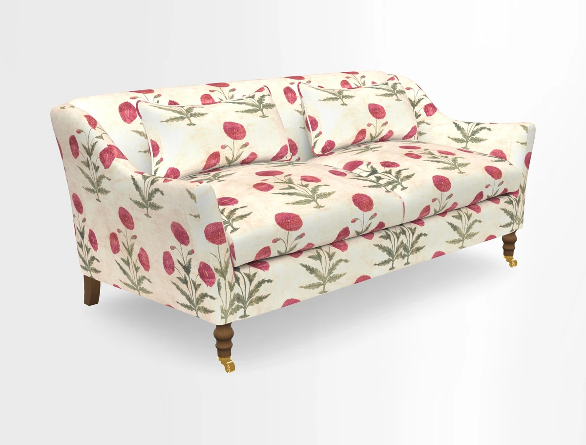 Cromer 3 Seater Sofa in RHS Botanicals Henry Moon Lions Tail Terracotta