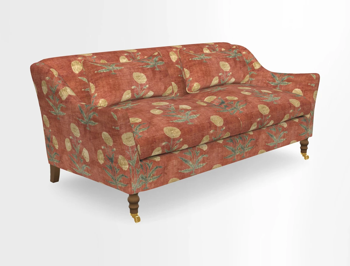 Cromer 3 Seater Sofa in RHS Botanicals Henry Moon Lions Tail Terracotta