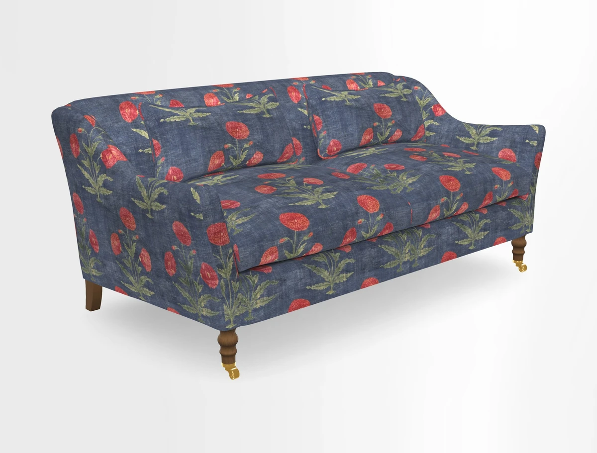 Cromer 3 Seater Sofa in RHS Botanicals Henry Moon Lions Tail Terracotta
