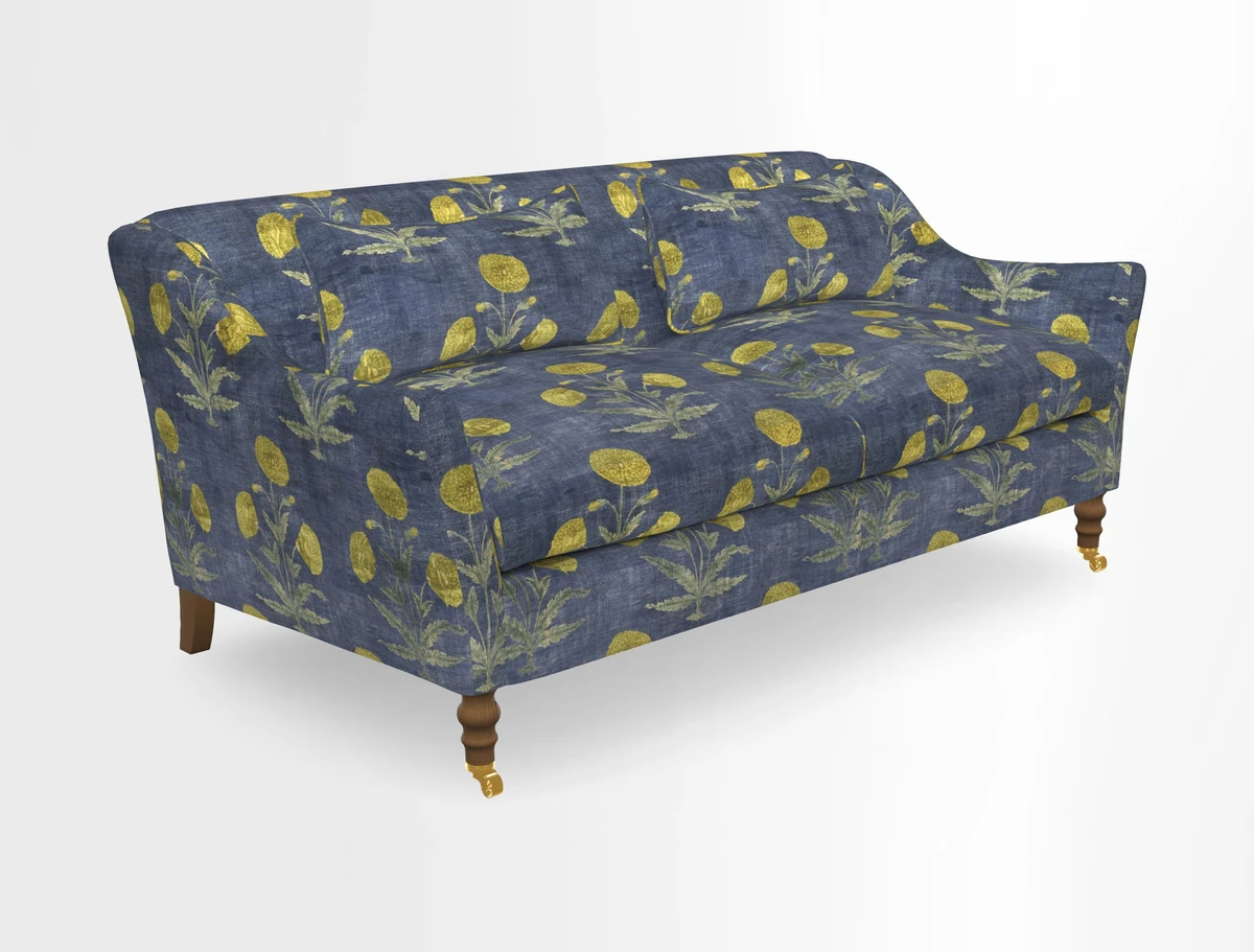 Cromer 3 Seater Sofa in RHS Botanicals Henry Moon Lions Tail Terracotta