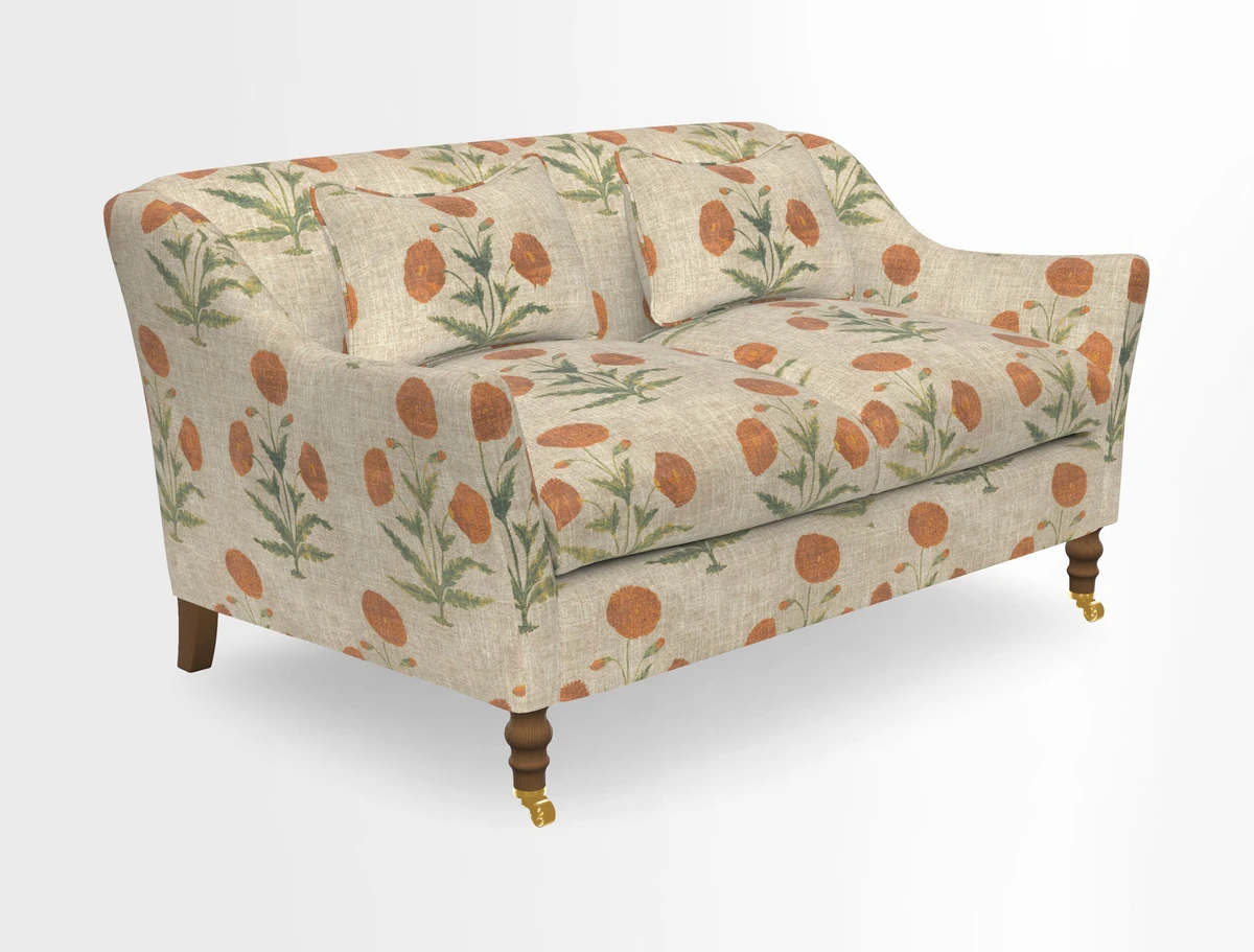 Cromer 3 Seater Sofa in RHS Botanicals Henry Moon Lions Tail Terracotta