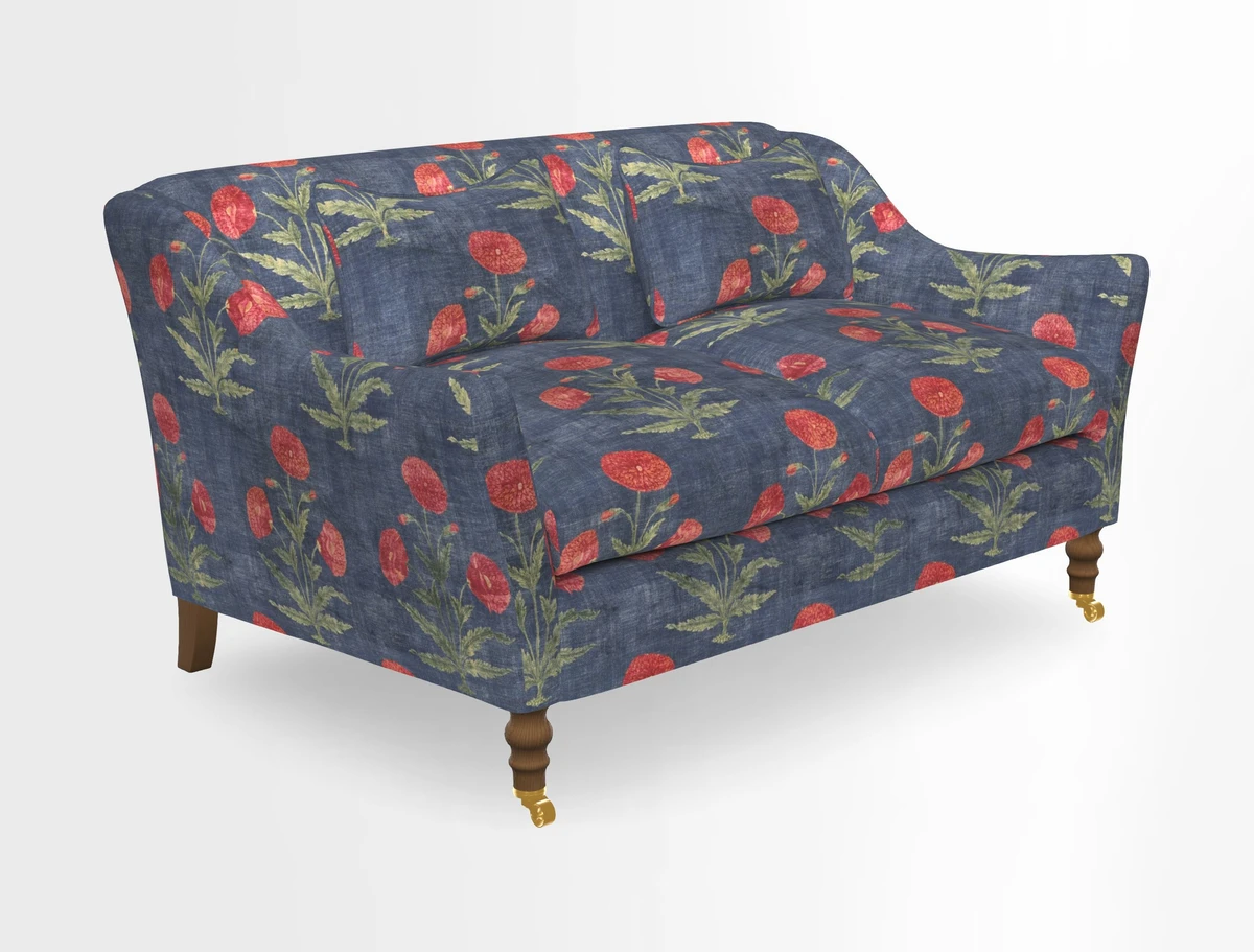 Cromer 3 Seater Sofa in RHS Botanicals Henry Moon Lions Tail Terracotta