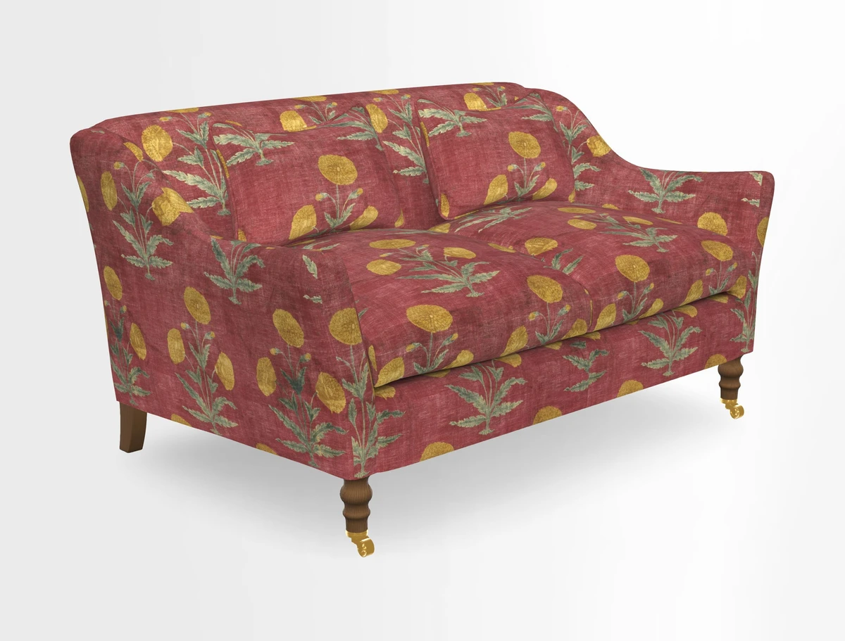 Cromer 3 Seater Sofa in RHS Botanicals Henry Moon Lions Tail Terracotta