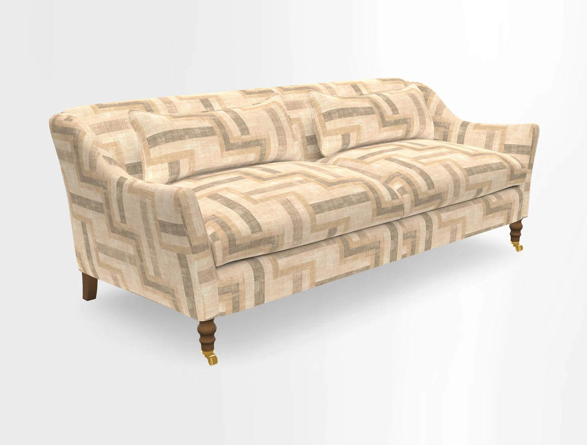 Cromer 3 Seater Sofa in RHS Botanicals Henry Moon Lions Tail Terracotta