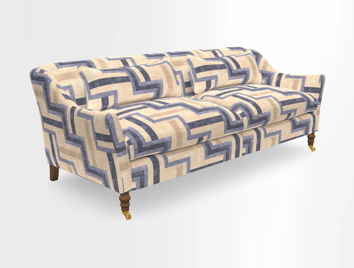 Cromer 3 Seater Sofa in RHS Botanicals Henry Moon Lions Tail Terracotta