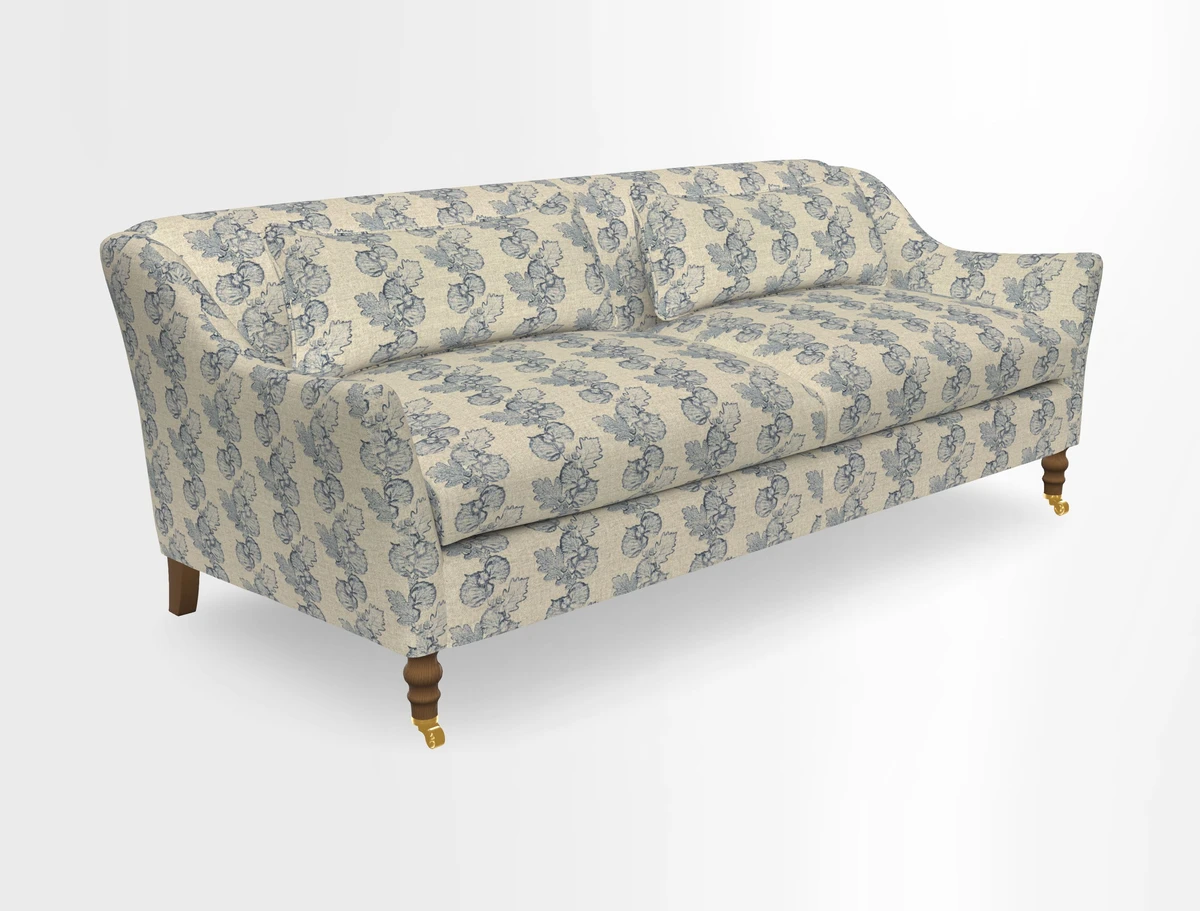 Cromer 3 Seater Sofa in RHS Botanicals Henry Moon Lions Tail Terracotta