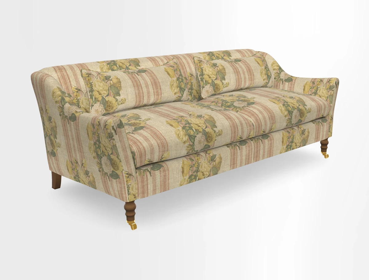Cromer 3 Seater Sofa in RHS Botanicals Henry Moon Lions Tail Terracotta
