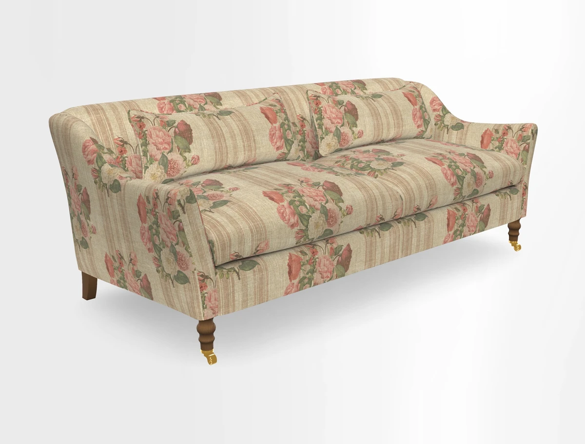 Cromer 3 Seater Sofa in RHS Botanicals Henry Moon Lions Tail Terracotta