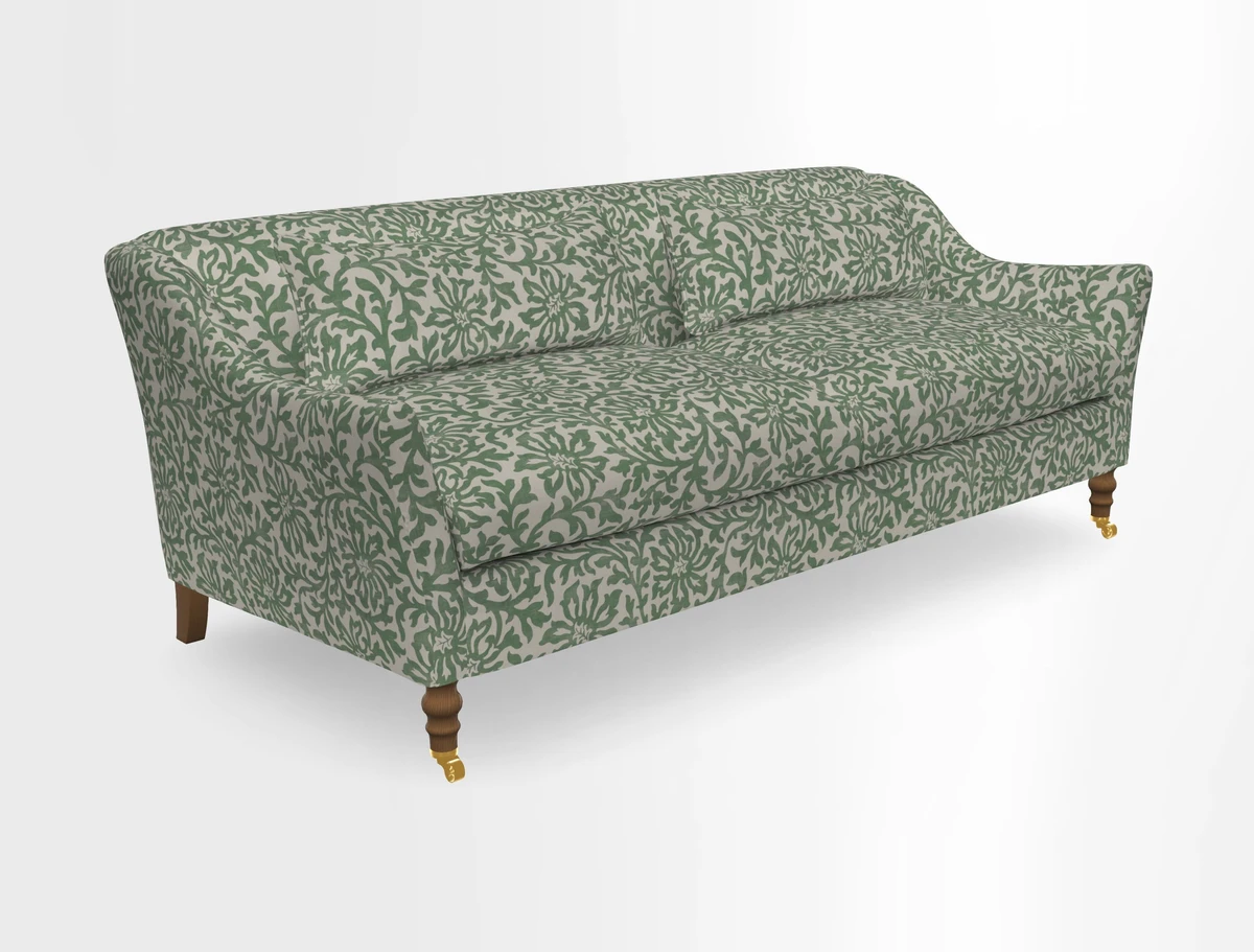 Cromer 3 Seater Sofa in RHS Botanicals Henry Moon Lions Tail Terracotta