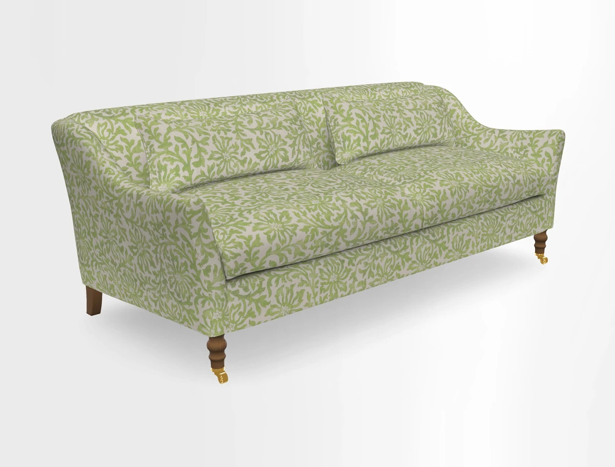 Cromer 3 Seater Sofa in RHS Botanicals Henry Moon Lions Tail Terracotta