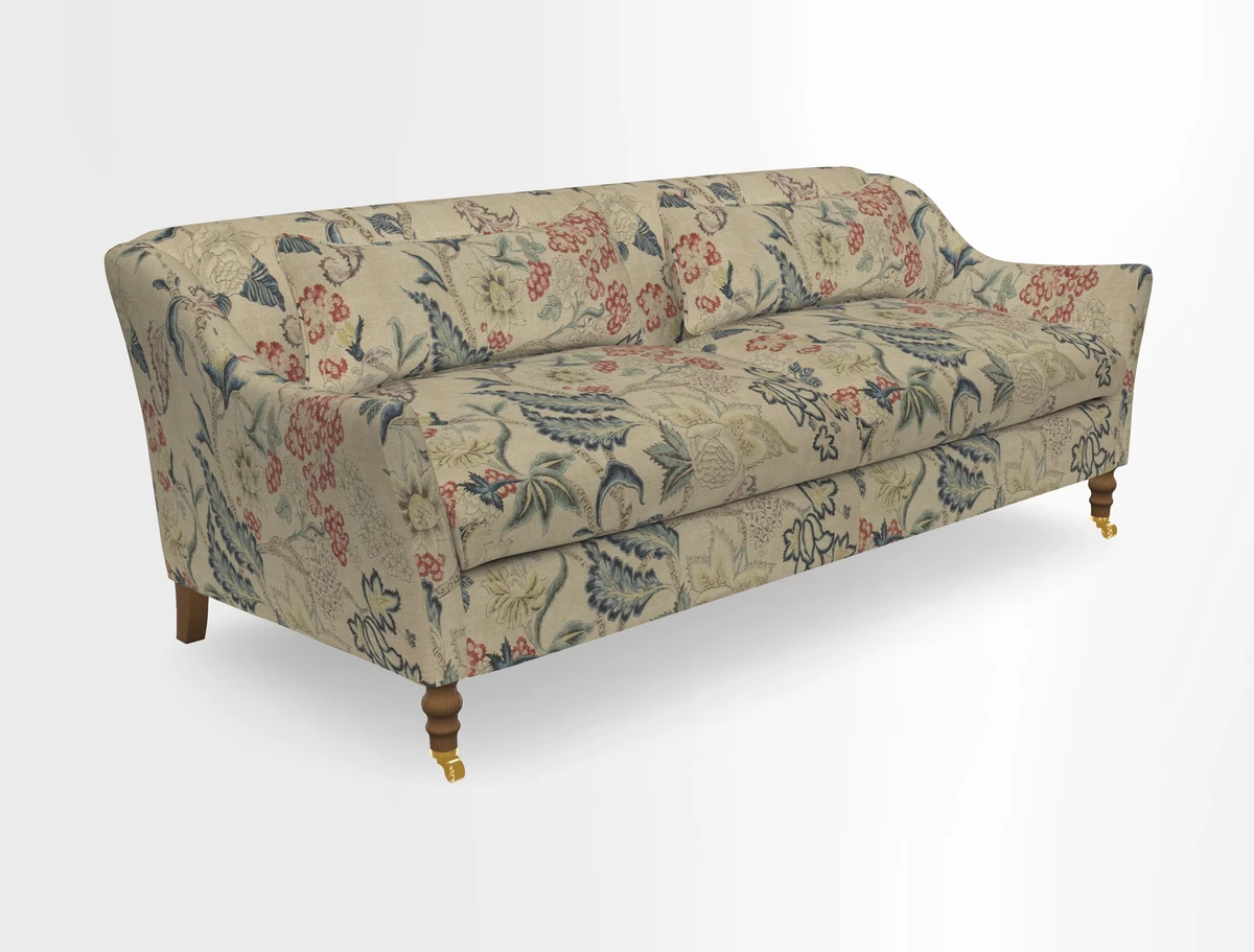 Cromer 3 Seater Sofa in RHS Botanicals Henry Moon Lions Tail Terracotta