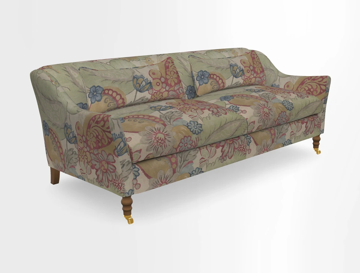 Cromer 3 Seater Sofa in RHS Botanicals Henry Moon Lions Tail Terracotta