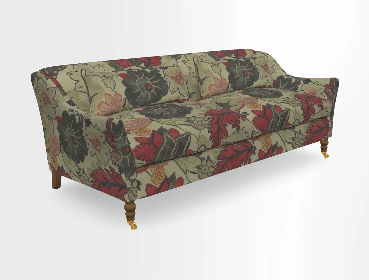Cromer 3 Seater Sofa in RHS Botanicals Henry Moon Lions Tail Terracotta