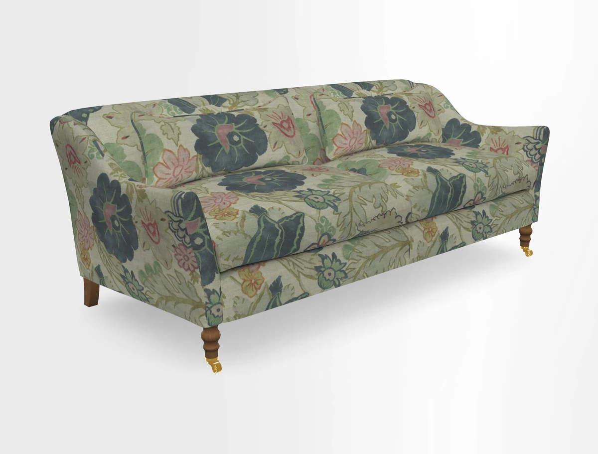 Cromer 3 Seater Sofa in RHS Botanicals Henry Moon Lions Tail Terracotta