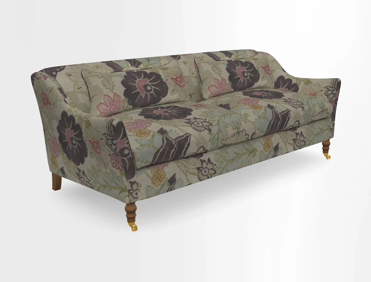 Cromer 3 Seater Sofa in RHS Botanicals Henry Moon Lions Tail Terracotta