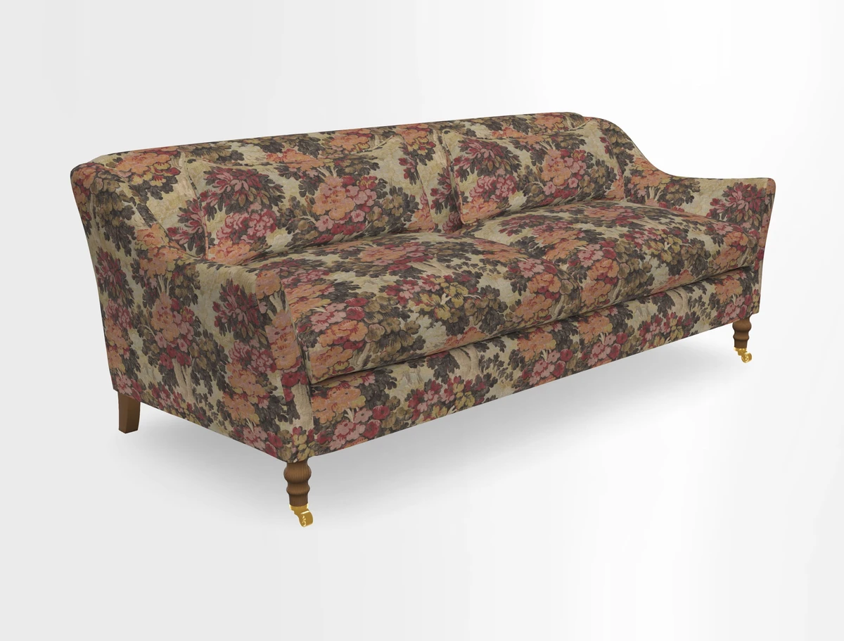 Cromer 3 Seater Sofa in RHS Botanicals Henry Moon Lions Tail Terracotta