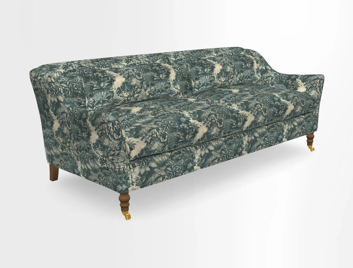 Cromer 3 Seater Sofa in RHS Botanicals Henry Moon Lions Tail Terracotta