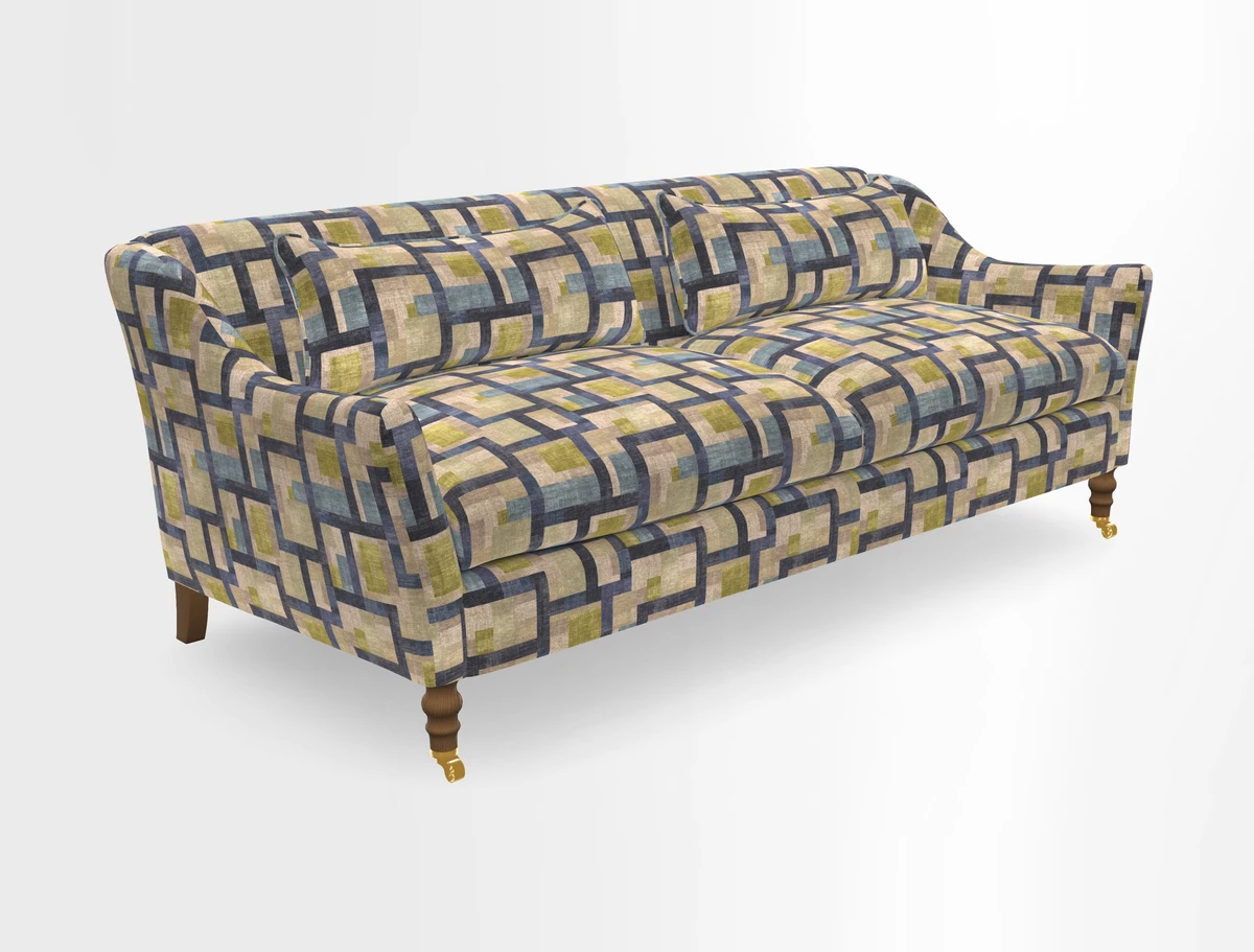 Cromer 3 Seater Sofa in RHS Botanicals Henry Moon Lions Tail Terracotta
