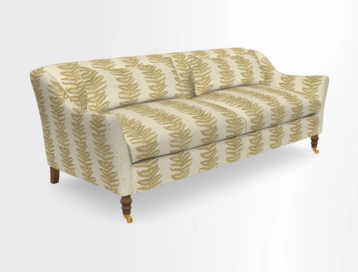 Cromer 3 Seater Sofa in RHS Botanicals Henry Moon Lions Tail Terracotta