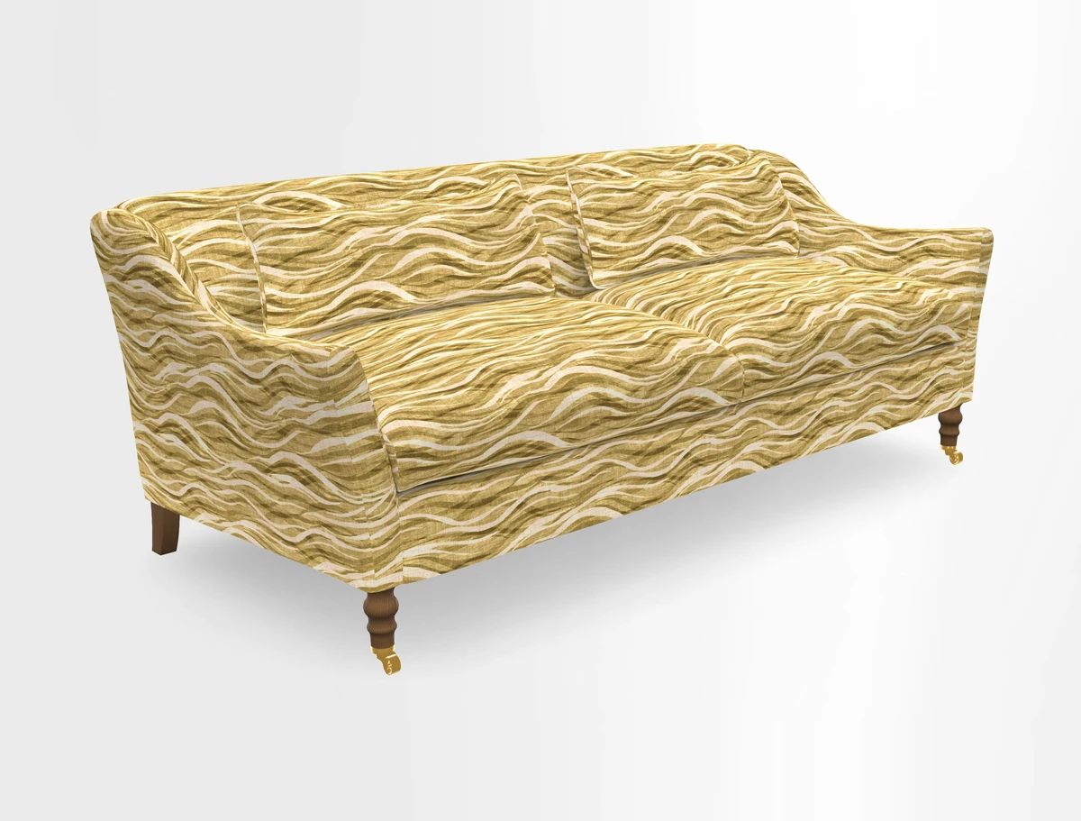 Cromer 3 Seater Sofa in RHS Botanicals Henry Moon Lions Tail Terracotta