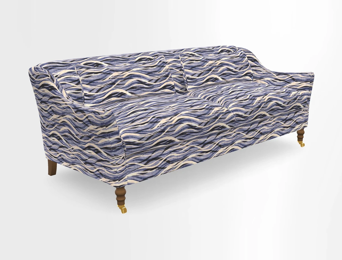 Cromer 3 Seater Sofa in RHS Botanicals Henry Moon Lions Tail Terracotta