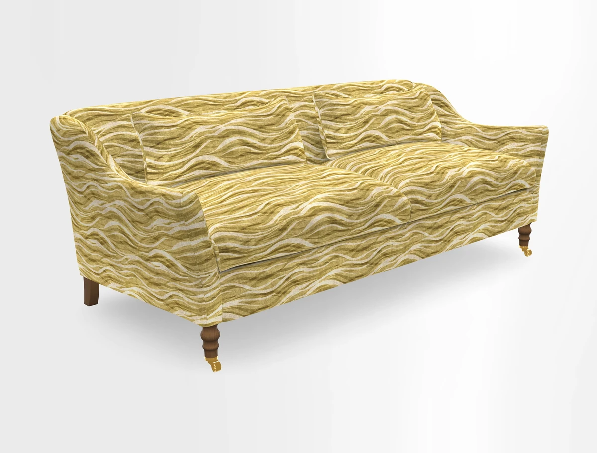 Cromer 3 Seater Sofa in RHS Botanicals Henry Moon Lions Tail Terracotta
