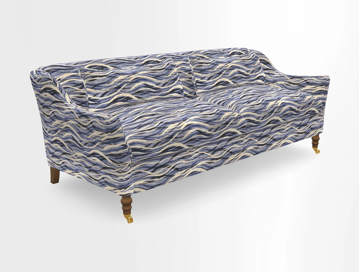 Cromer 3 Seater Sofa in RHS Botanicals Henry Moon Lions Tail Terracotta