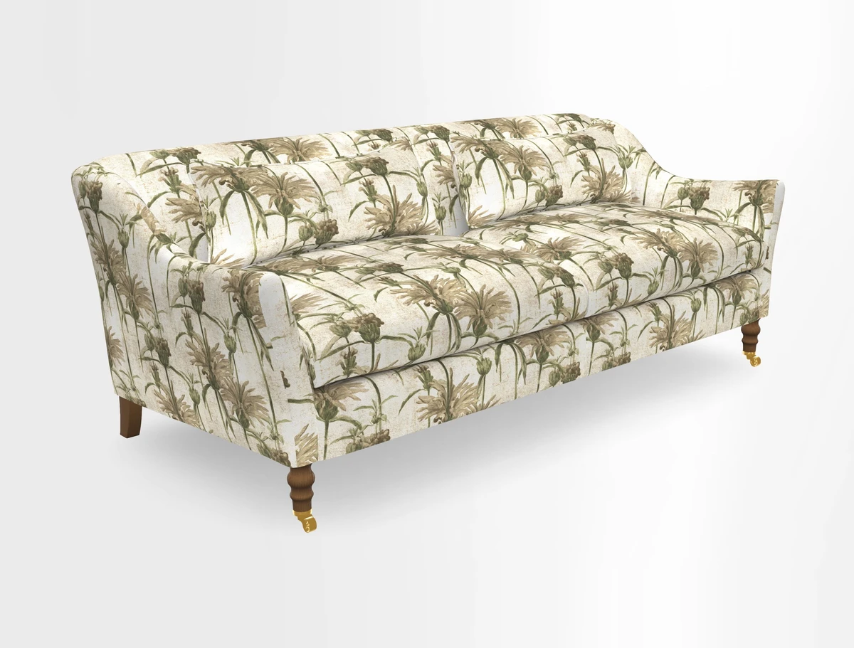 Cromer 3 Seater Sofa in RHS Botanicals Henry Moon Lions Tail Terracotta