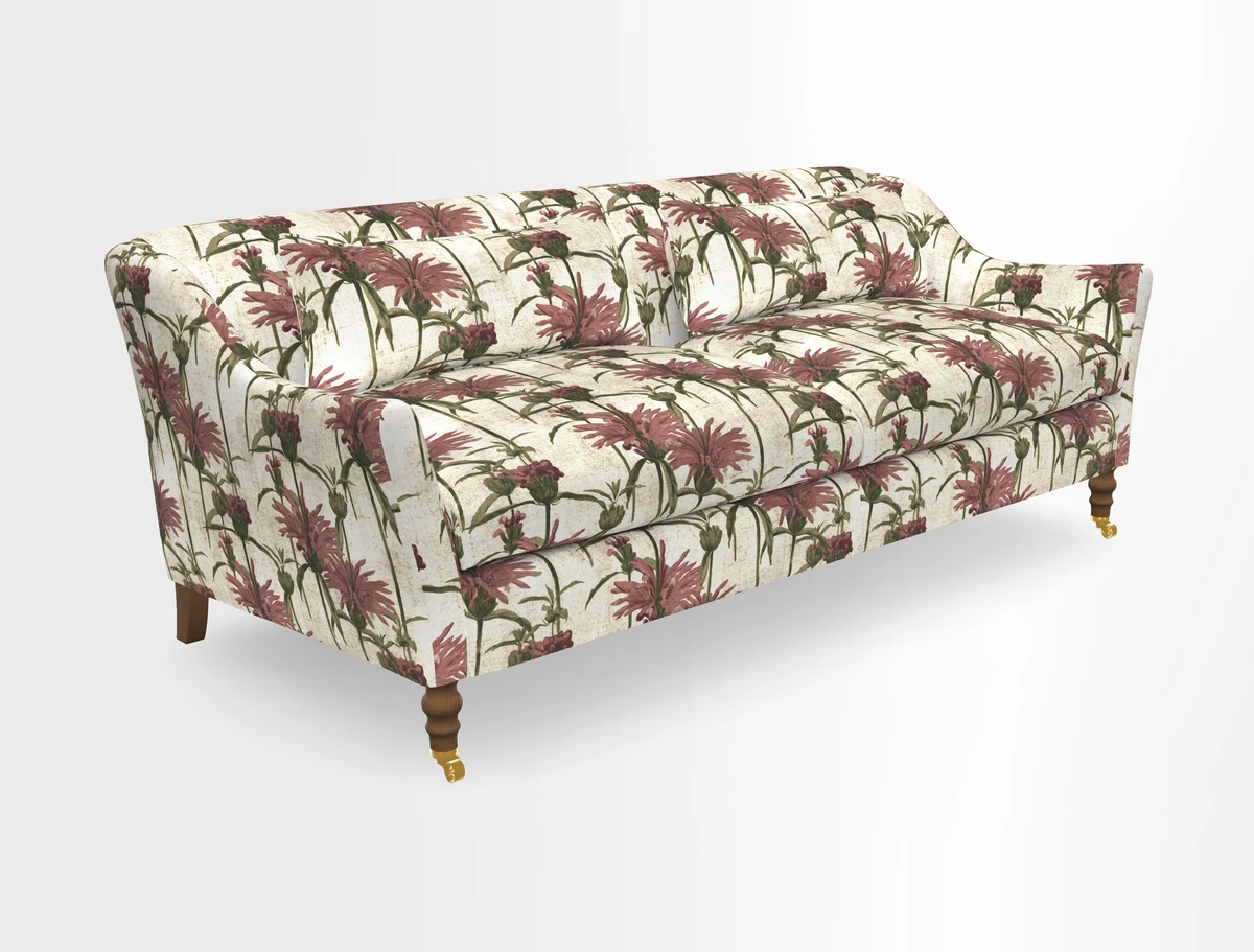 Cromer 3 Seater Sofa in RHS Botanicals Henry Moon Lions Tail Terracotta