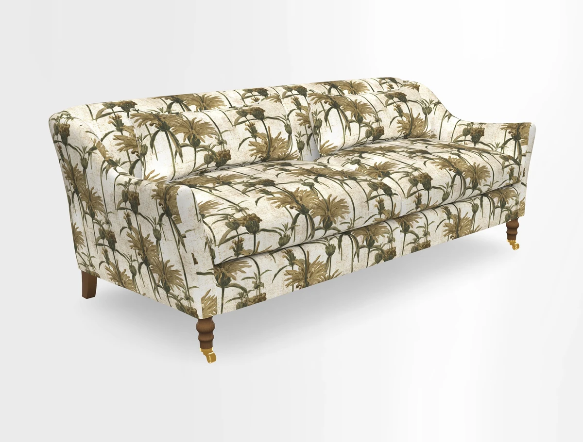 Cromer 3 Seater Sofa in RHS Botanicals Henry Moon Lions Tail Terracotta