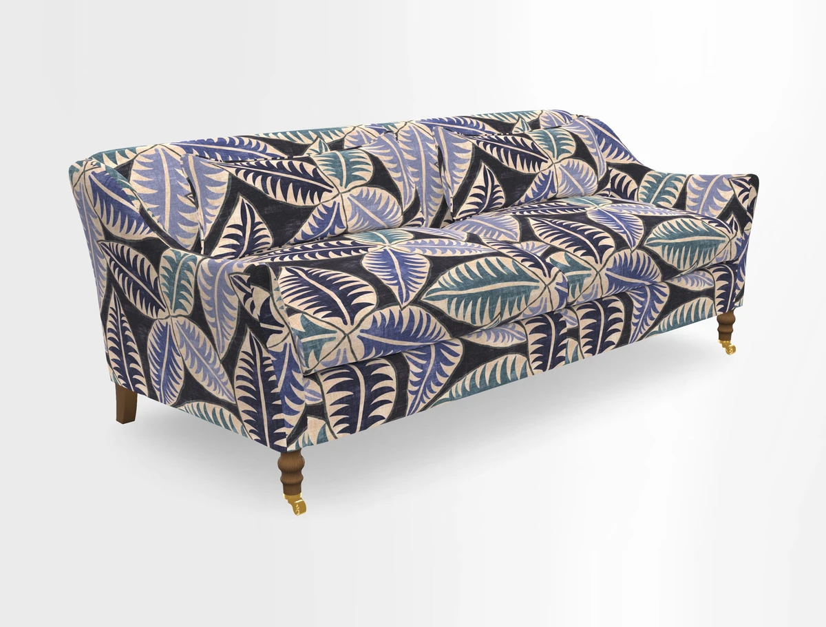Cromer 3 Seater Sofa in RHS Botanicals Henry Moon Lions Tail Terracotta