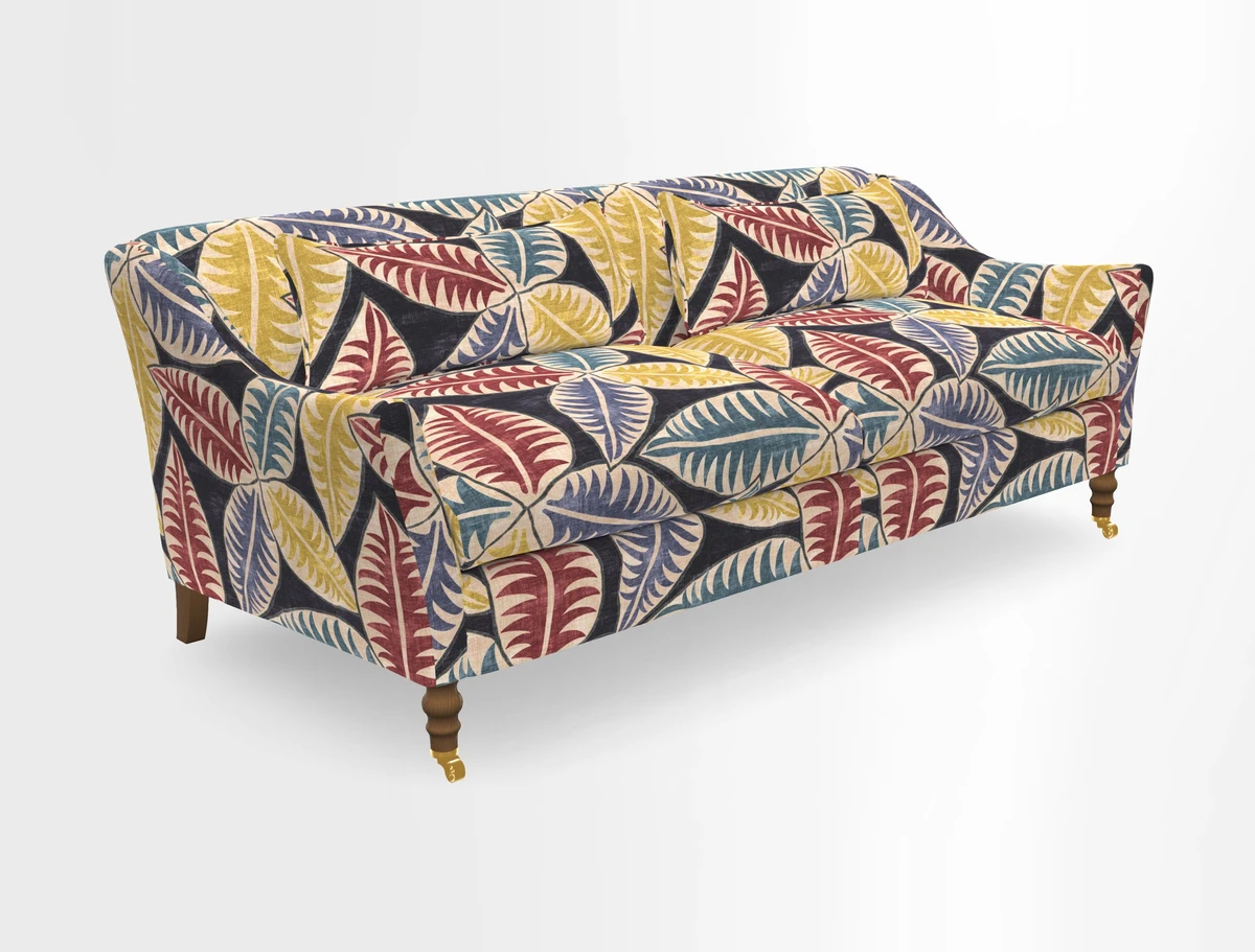 Cromer 3 Seater Sofa in RHS Botanicals Henry Moon Lions Tail Terracotta