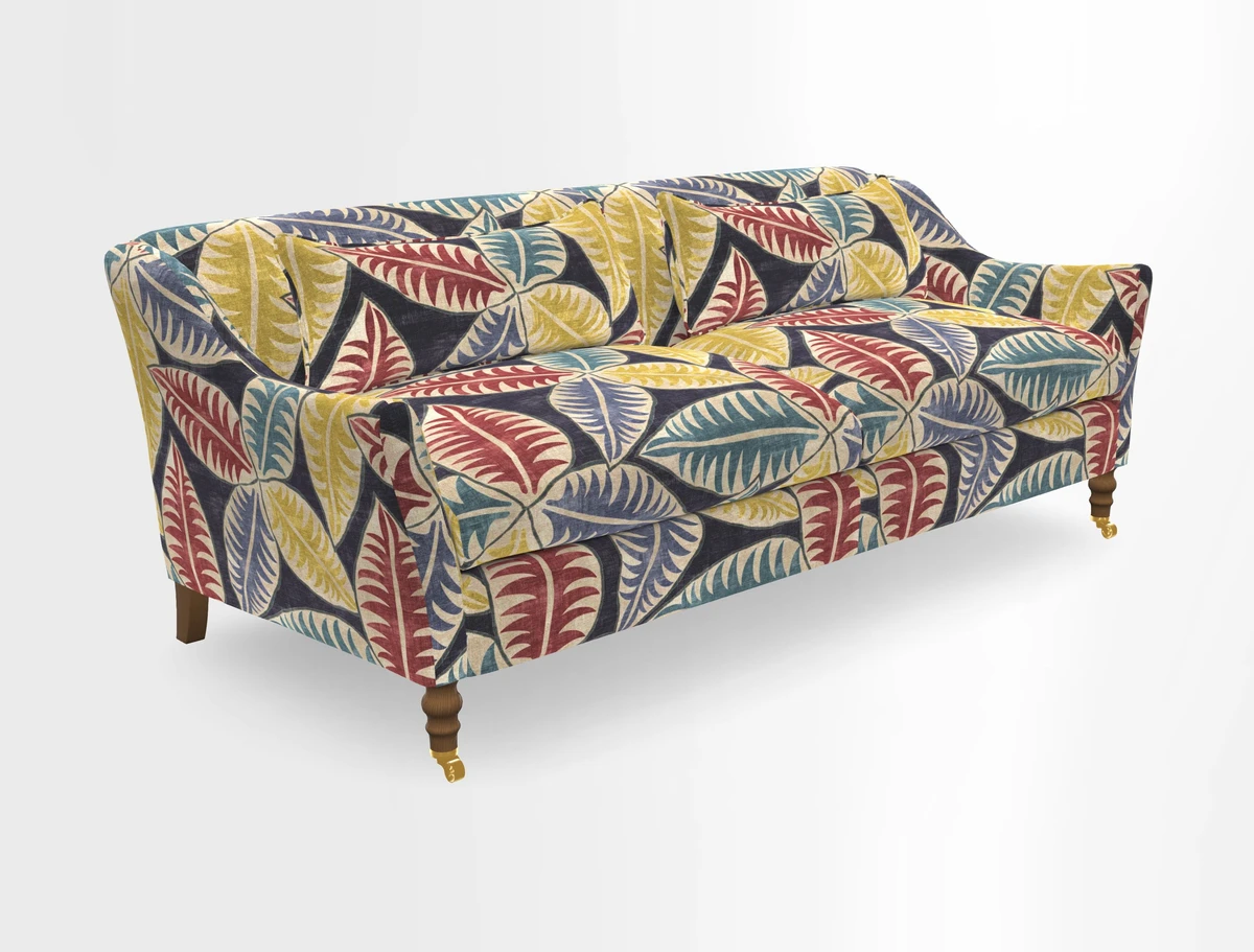 Cromer 3 Seater Sofa in RHS Botanicals Henry Moon Lions Tail Terracotta