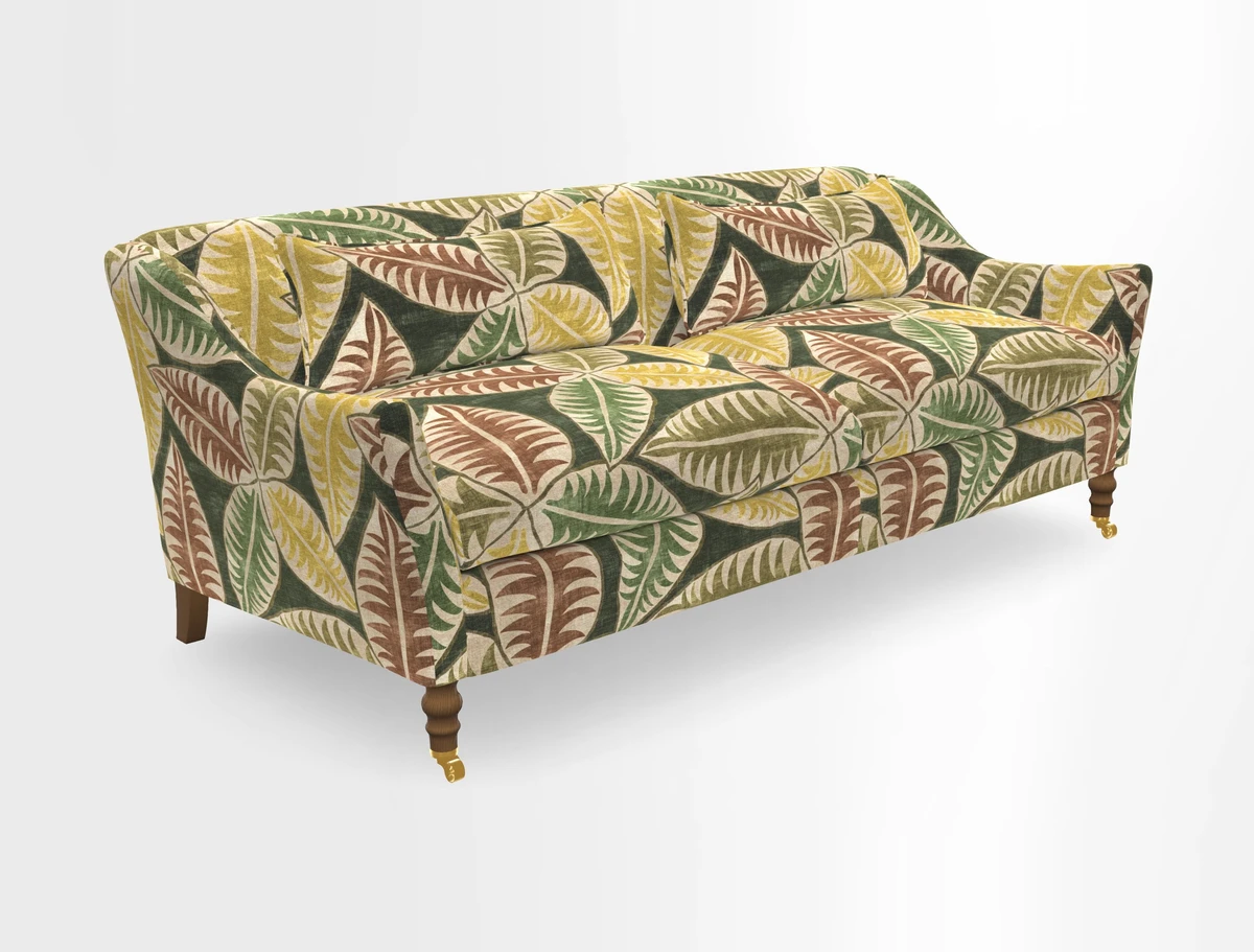 Cromer 3 Seater Sofa in RHS Botanicals Henry Moon Lions Tail Terracotta