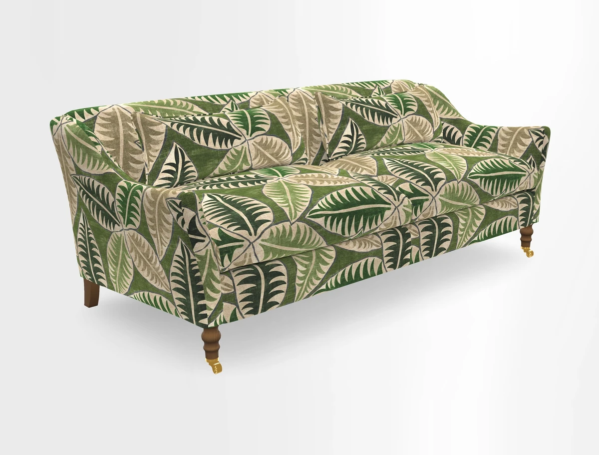 Cromer 3 Seater Sofa in RHS Botanicals Henry Moon Lions Tail Terracotta