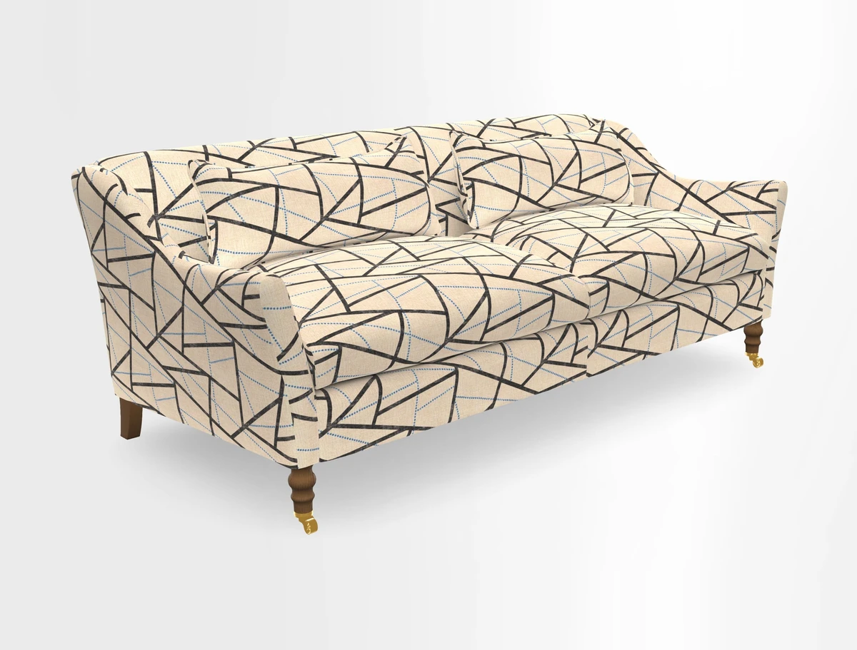Cromer 3 Seater Sofa in RHS Botanicals Henry Moon Lions Tail Terracotta