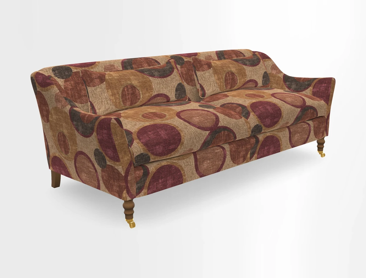 Cromer 3 Seater Sofa in RHS Botanicals Henry Moon Lions Tail Terracotta