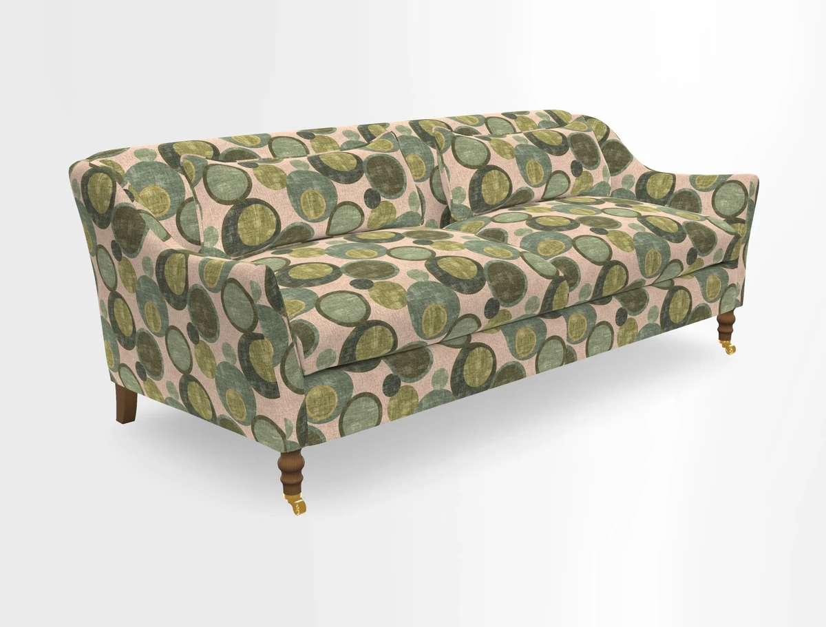 Cromer 3 Seater Sofa in RHS Botanicals Henry Moon Lions Tail Terracotta