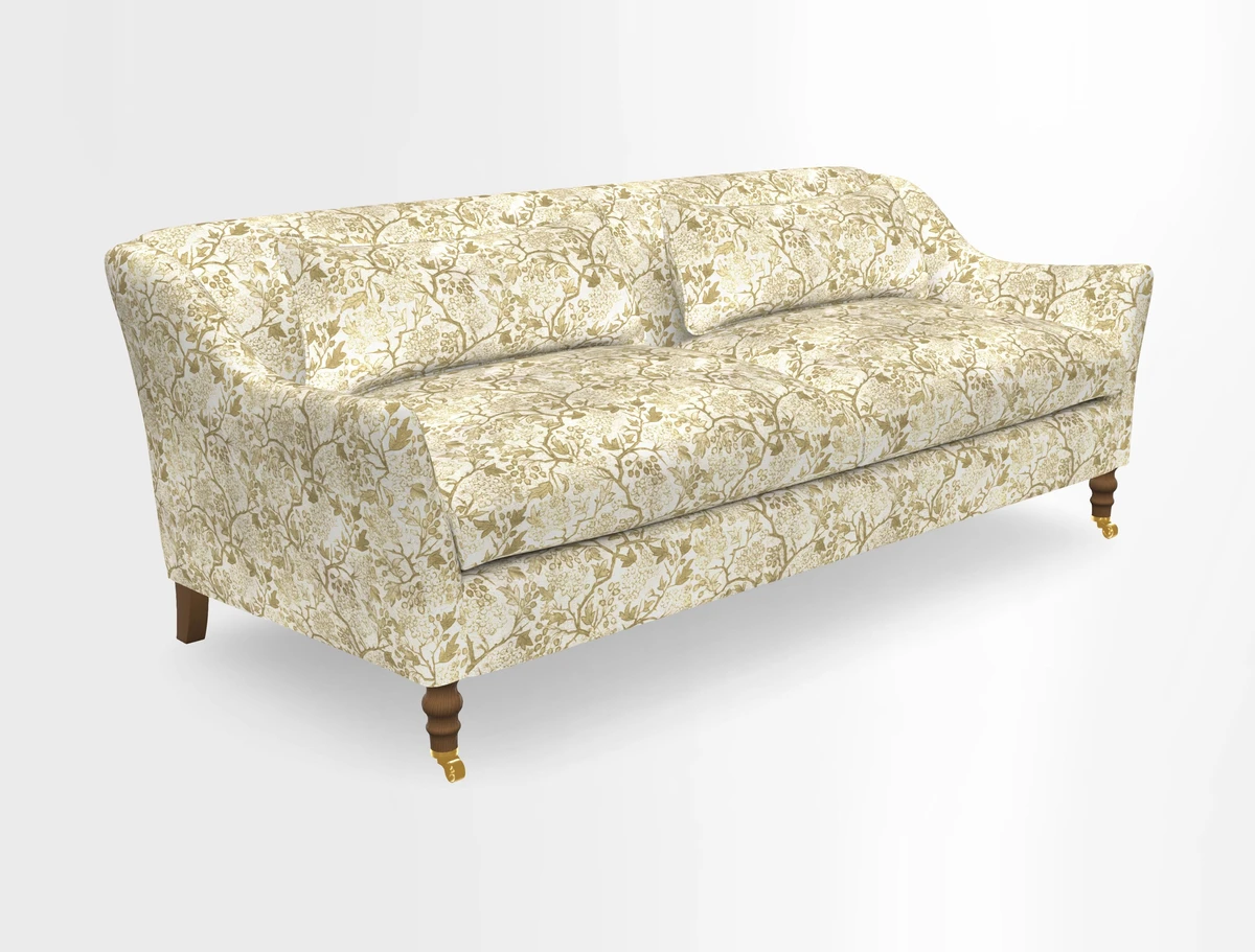Cromer 3 Seater Sofa in RHS Botanicals Henry Moon Lions Tail Terracotta