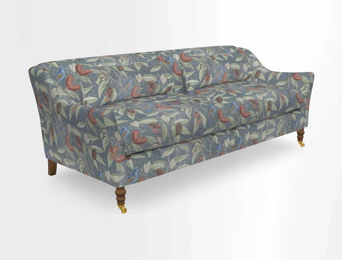 Cromer 3 Seater Sofa in RHS Botanicals Henry Moon Lions Tail Terracotta