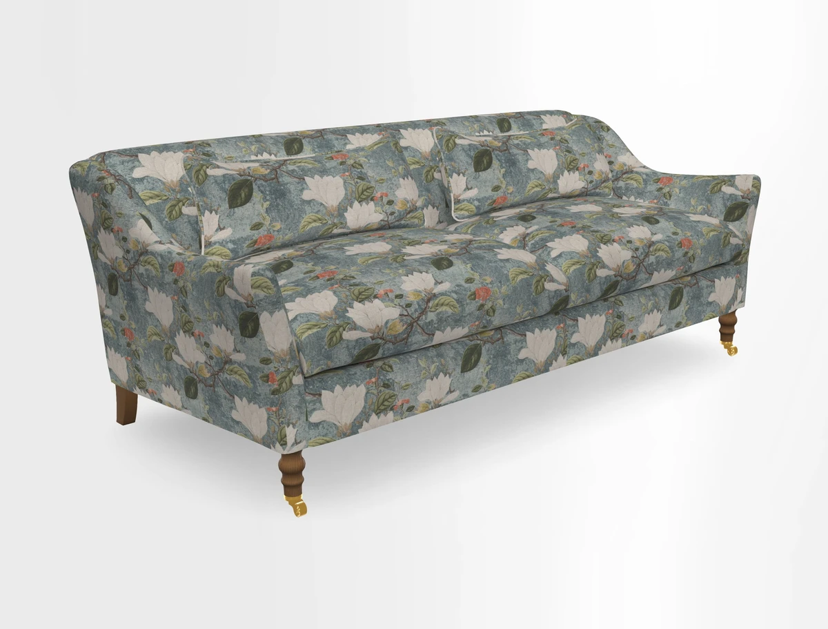 Cromer 3 Seater Sofa in RHS Botanicals Henry Moon Lions Tail Terracotta
