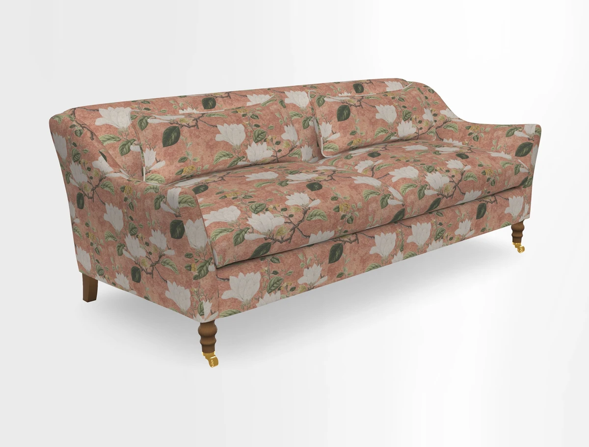 Cromer 3 Seater Sofa in RHS Botanicals Henry Moon Lions Tail Terracotta