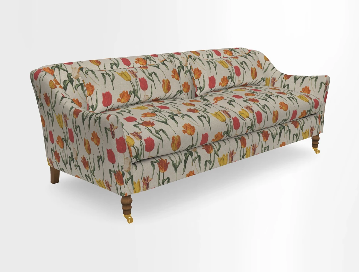 Cromer 3 Seater Sofa in RHS Botanicals Henry Moon Lions Tail Terracotta