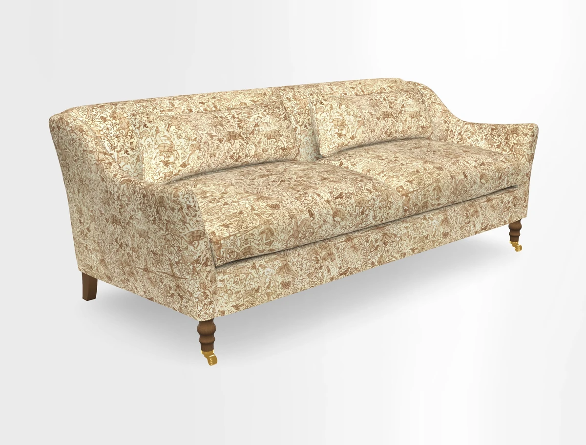 Cromer 3 Seater Sofa in RHS Botanicals Henry Moon Lions Tail Terracotta