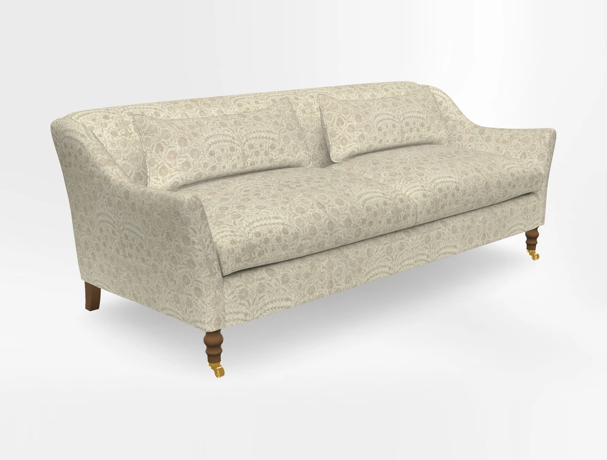 Cromer 3 Seater Sofa in RHS Botanicals Henry Moon Lions Tail Terracotta